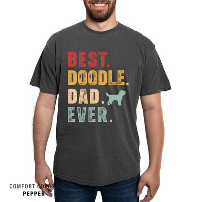Doodle Dad T-Shirt: Retro Goldendoodle Comfort Colors Tee
