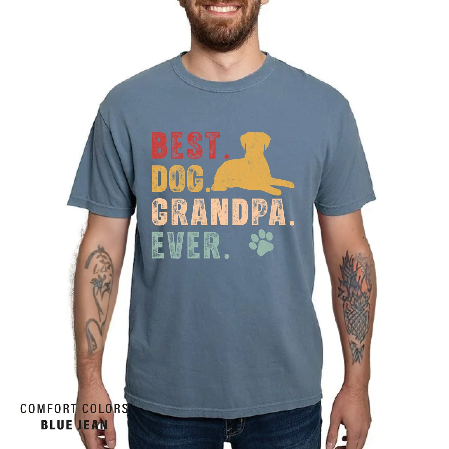 Funny Dog Grandpa Comfort Colors T-Shirt: Dog Lover Gift