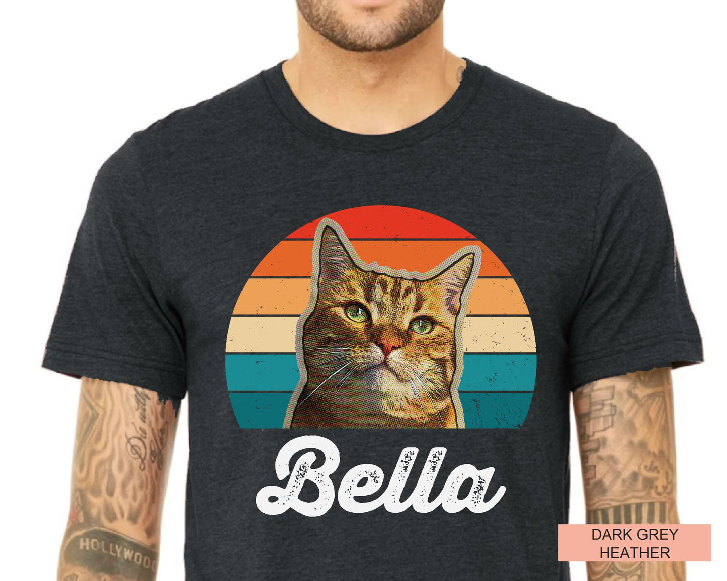 Custom Cat Photo T-Shirt: Retro 90s Personalized Pet Shirt