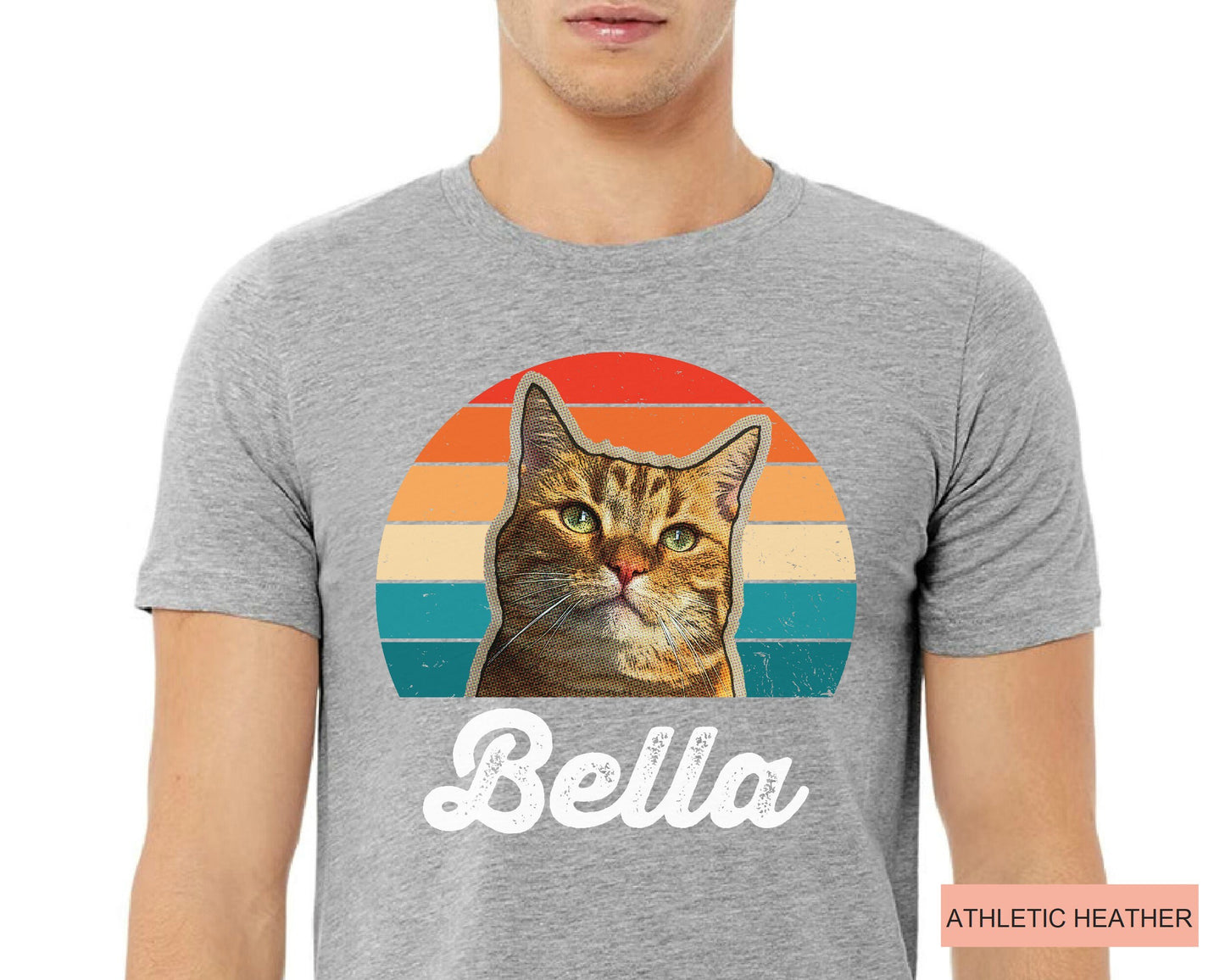 Custom Cat Photo T-Shirt: Retro 90s Personalized Pet Shirt