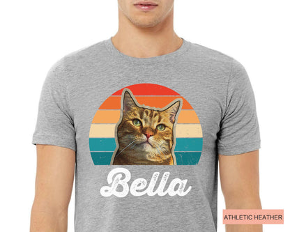 Custom Cat Photo T-Shirt: Retro 90s Personalized Pet Shirt