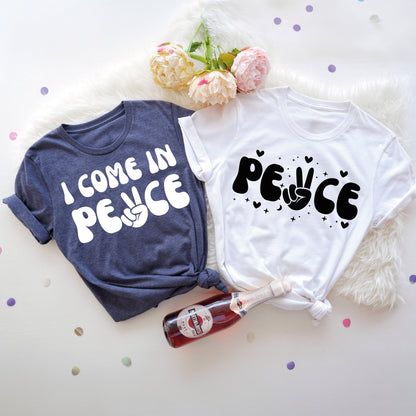 Funny Matching Couple Shirt - I Come In Peace