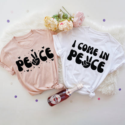Funny Matching Couple Shirt - I Come In Peace
