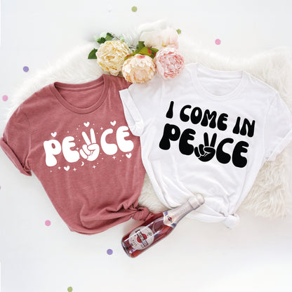 Funny Matching Couple Shirt - I Come In Peace