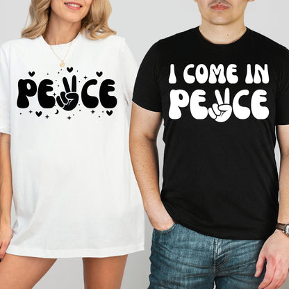 Funny Matching Couple Shirt - I Come In Peace