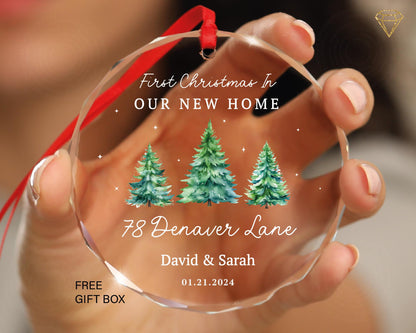 First Christmas In Our New Home Ornament - Personalized Address Ornament - Custom Home Family Names  Ornament