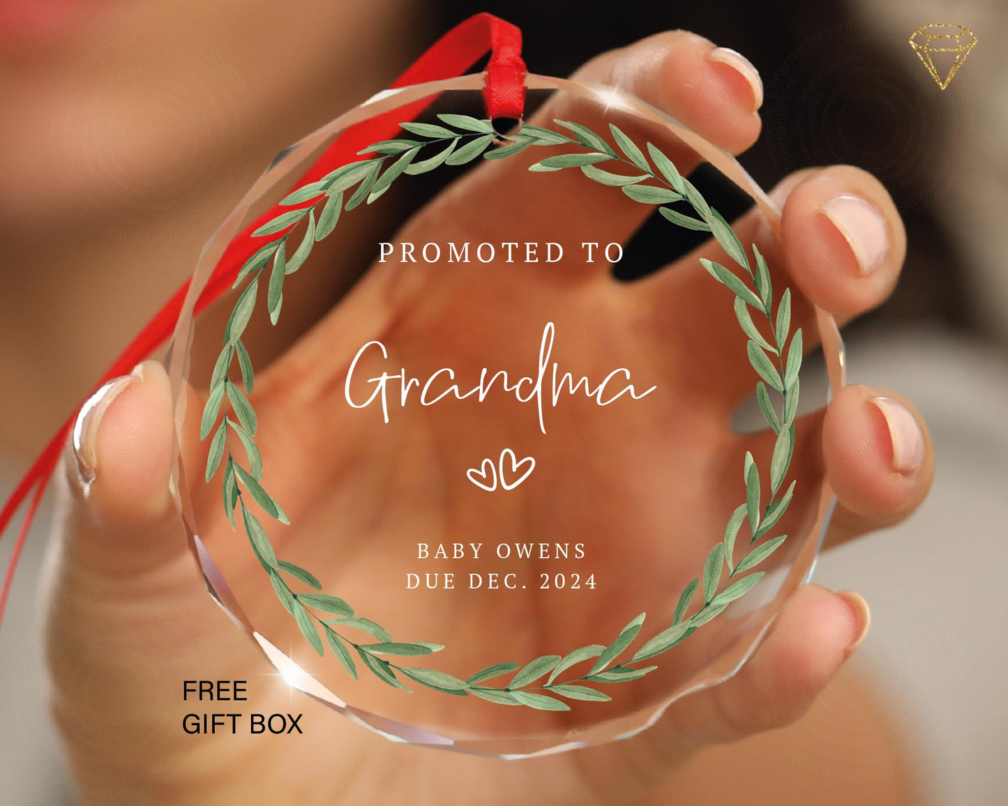 Grandma Ornament - Personalized Promoted to Grandma Ornament - Grandma To Be