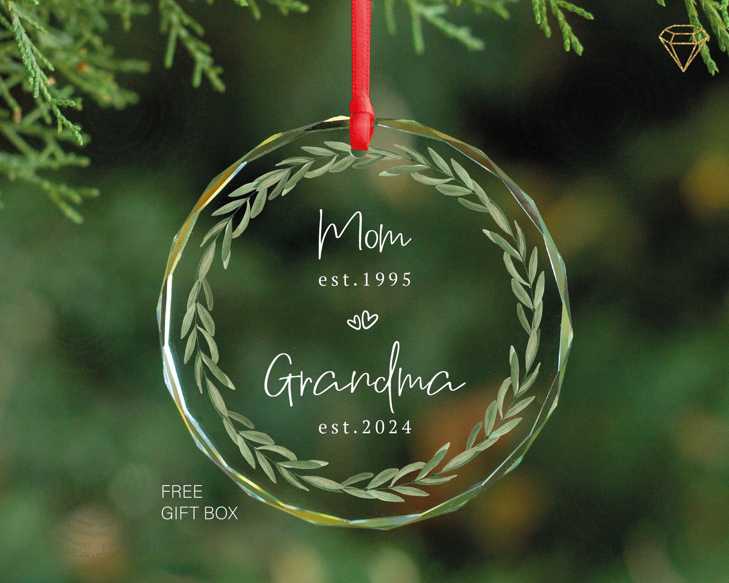 Grandma Gift - Grandma Ornament - Pregnancy Announcement - New Grandma - Personalized Gift For Grandma - Promoted Grandma Christmas Ornament