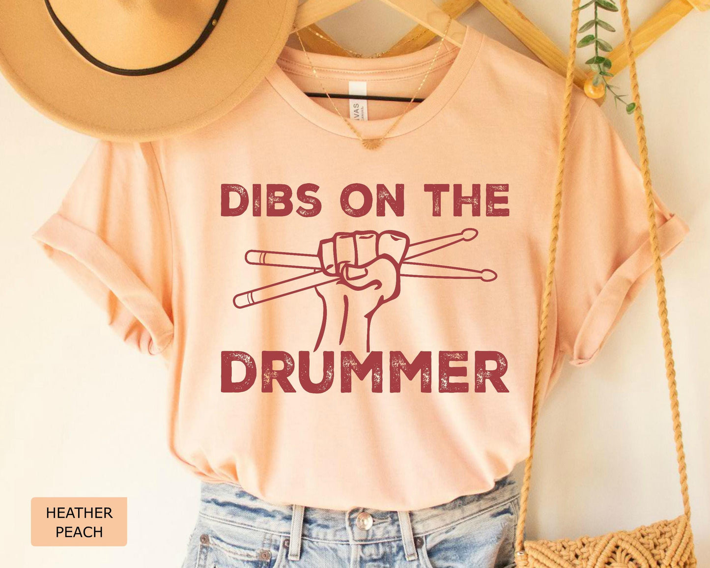 Funny Drummer Shirt: Dibs on the Drummer, Musician Band Tee