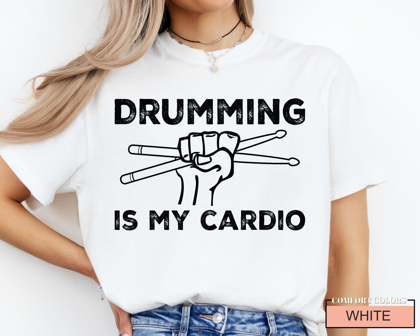 Drumming is My Cardio Shirt, Funny Drummer Gift, Drummer Gifts for Musicians