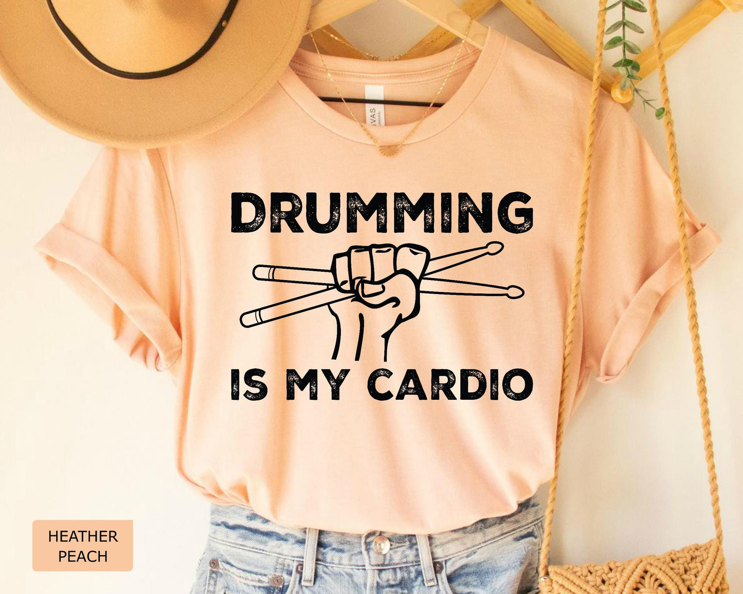 Drumming is My Cardio Shirt, Funny Drummer Gift, Drummer Gifts for Musicians