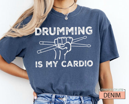 Drumming is My Cardio Shirt, Funny Drummer Gift, Drummer Gifts for Musicians