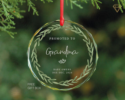 Grandma Ornament - Personalized Promoted to Grandma Ornament - Grandma To Be