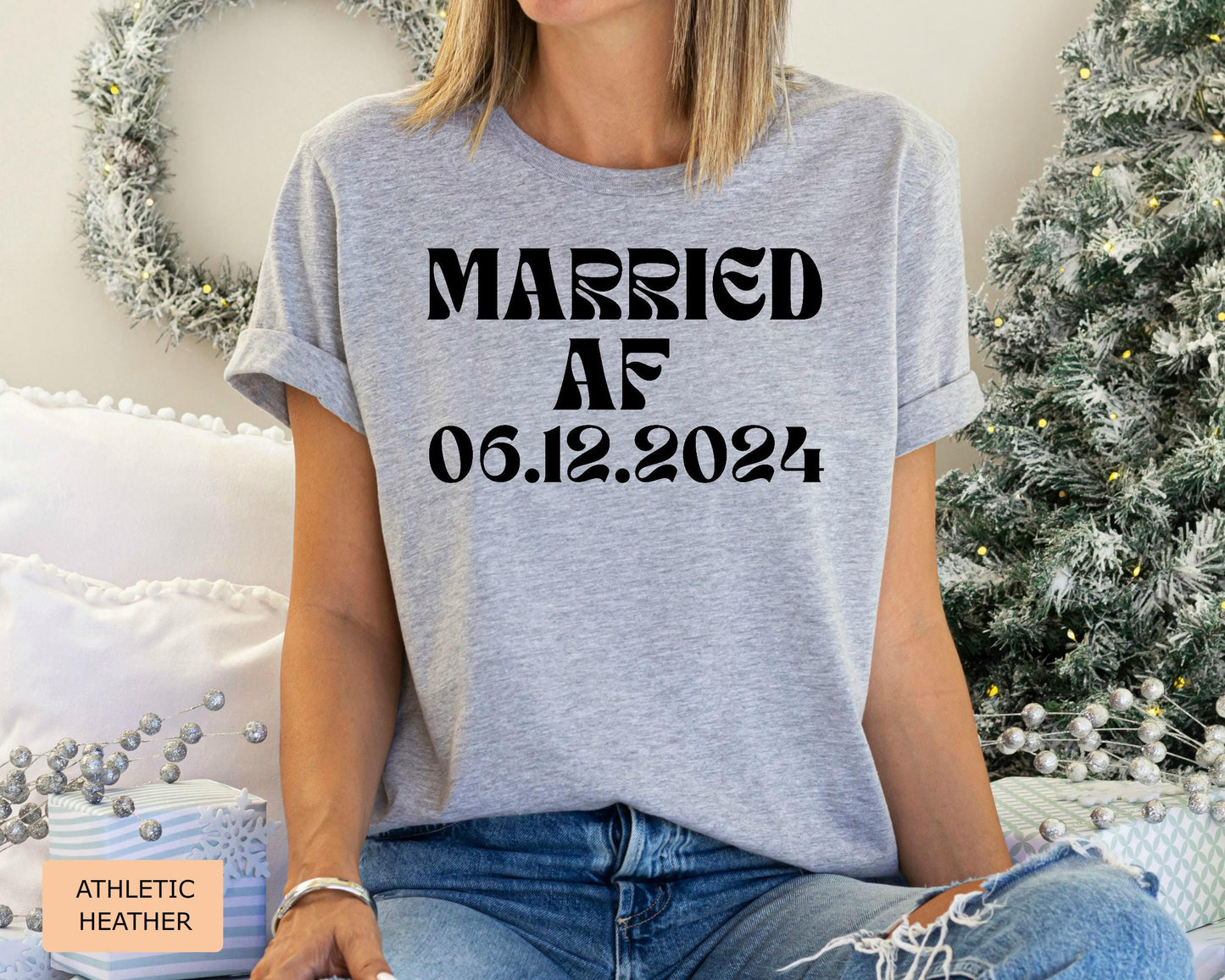 Personalized Married AF Shirt: Custom Wedding Date Comfort Colors Tee