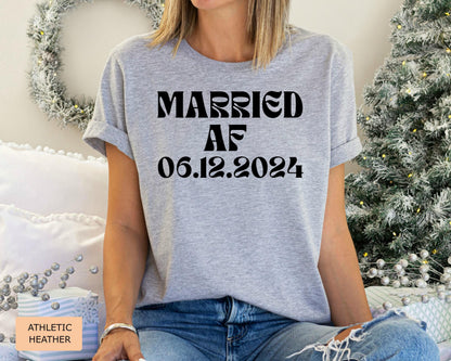 Personalized Married AF Shirt: Custom Wedding Date Comfort Colors Tee