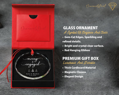 Personalized Engagement Ornament - Merry and Engaged