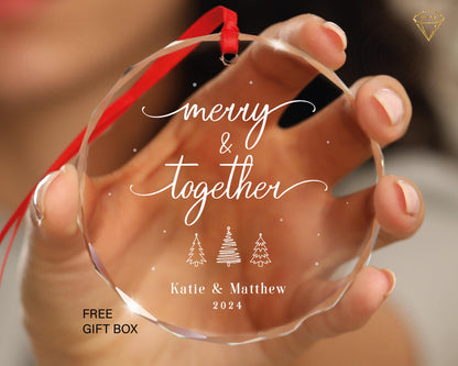 Personalized Glass Christmas Ornament - First Christmas Together