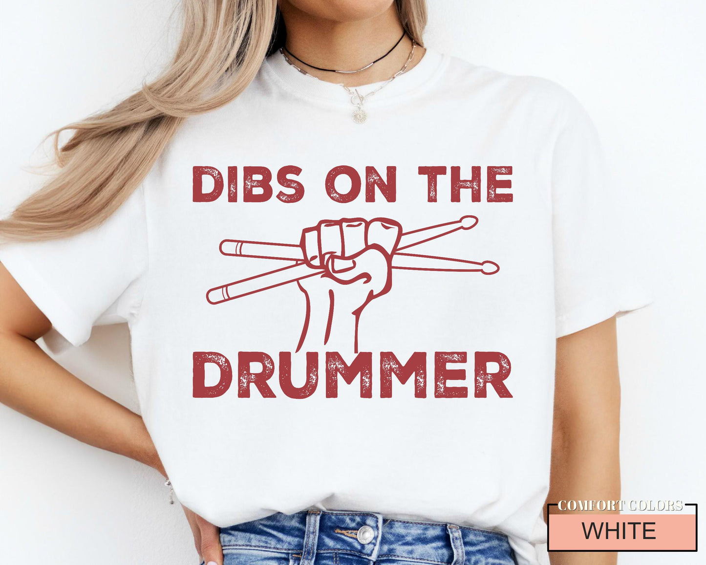 Funny Drummer Shirt: Dibs on the Drummer, Musician Band Tee