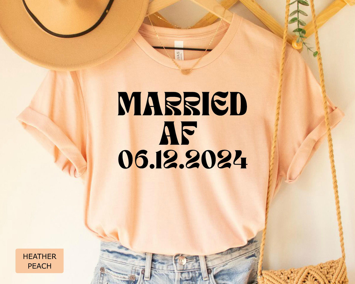 Personalized Married AF Shirt: Custom Wedding Date Comfort Colors Tee