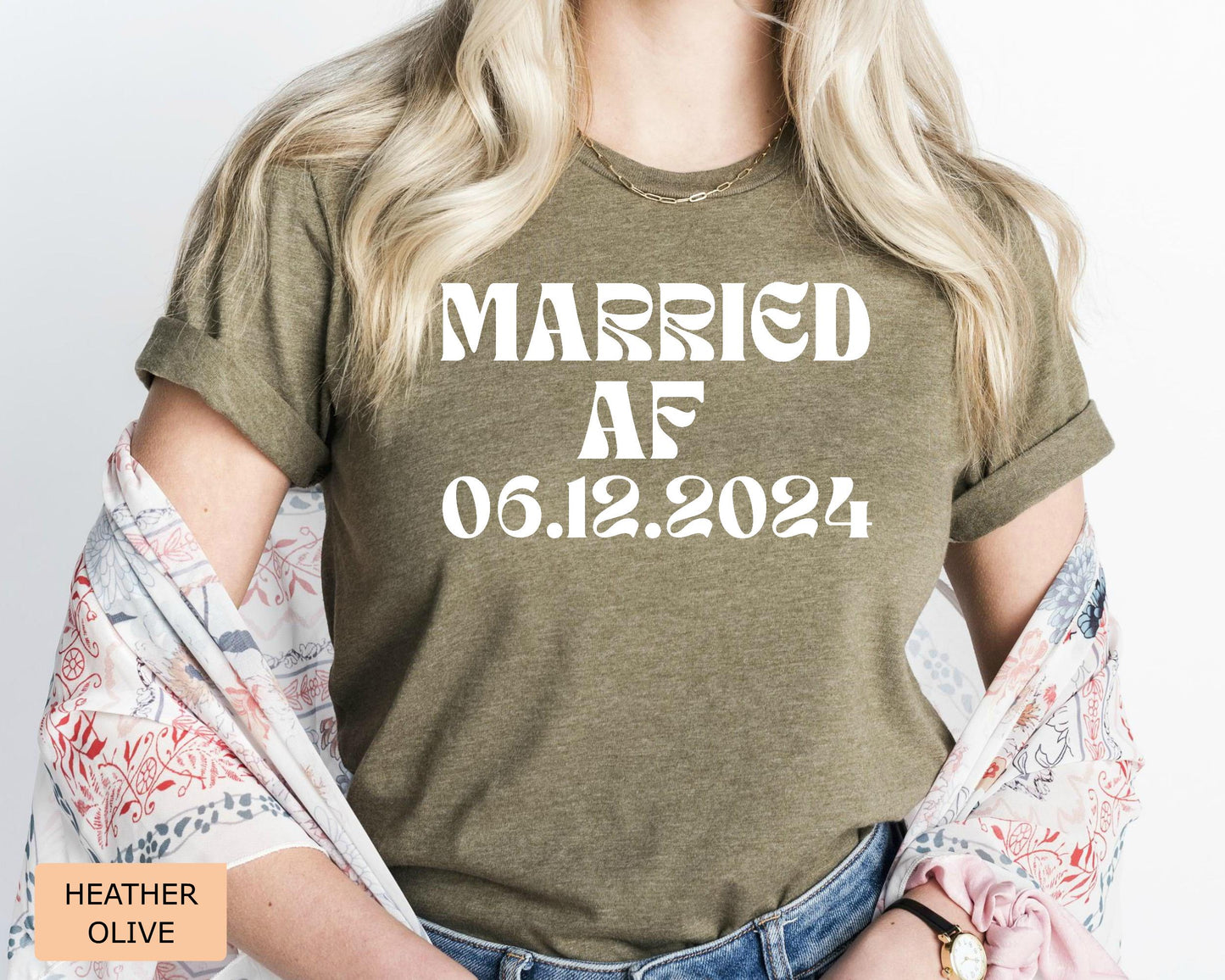 Personalized Married AF Shirt: Custom Wedding Date Comfort Colors Tee