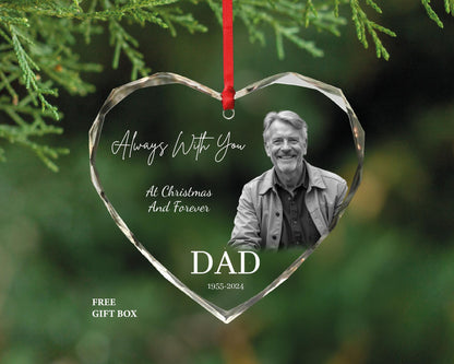 Personalized Memorial Ornament - Gem-Cut Glass, Photo Keepsake