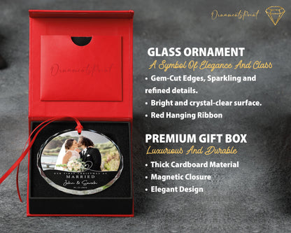First Christmas Married Photo Ornament - Personalized Portrait Gifts For Christmas