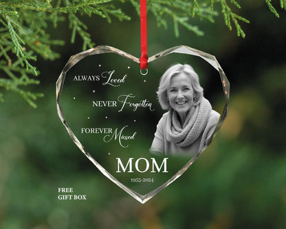 Personalized Photo Memorial Ornament – Gem-Cut Glass Keepsake