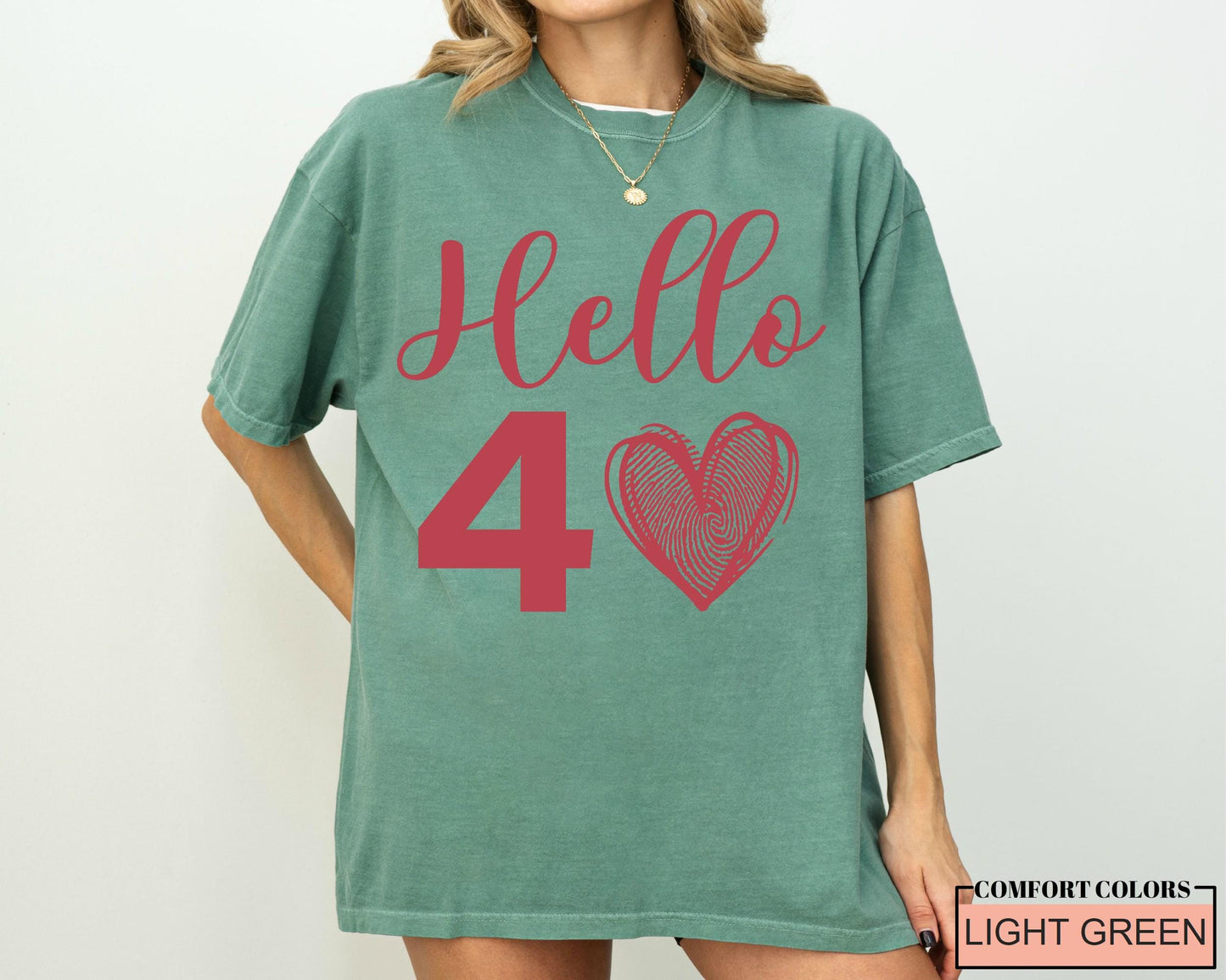 40th Birthday Women Tee Shirt : Hello 40 Year Heart Tee