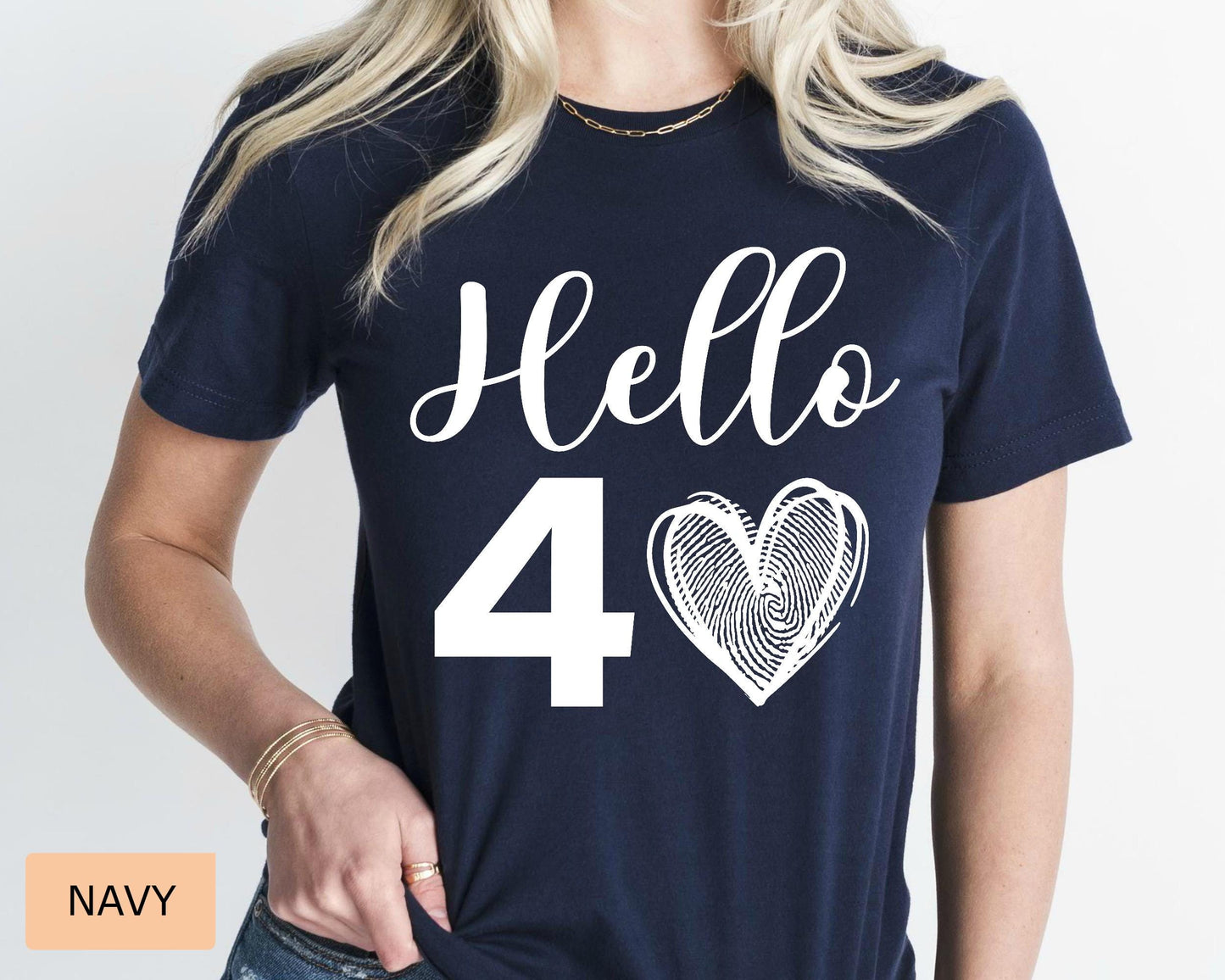 40th Birthday Women Tee Shirt : Hello 40 Year Heart Tee