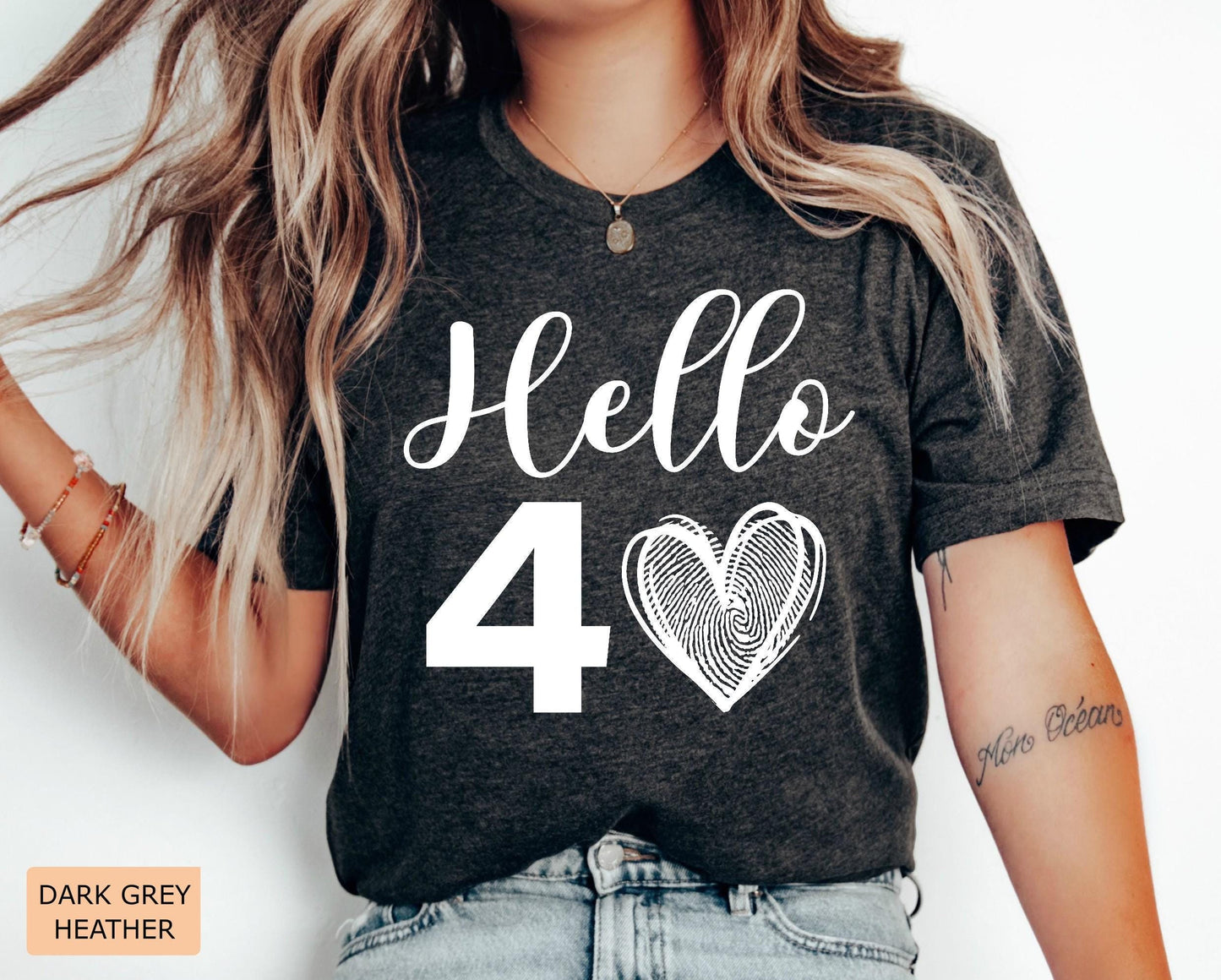 40th Birthday Women Tee Shirt : Hello 40 Year Heart Tee