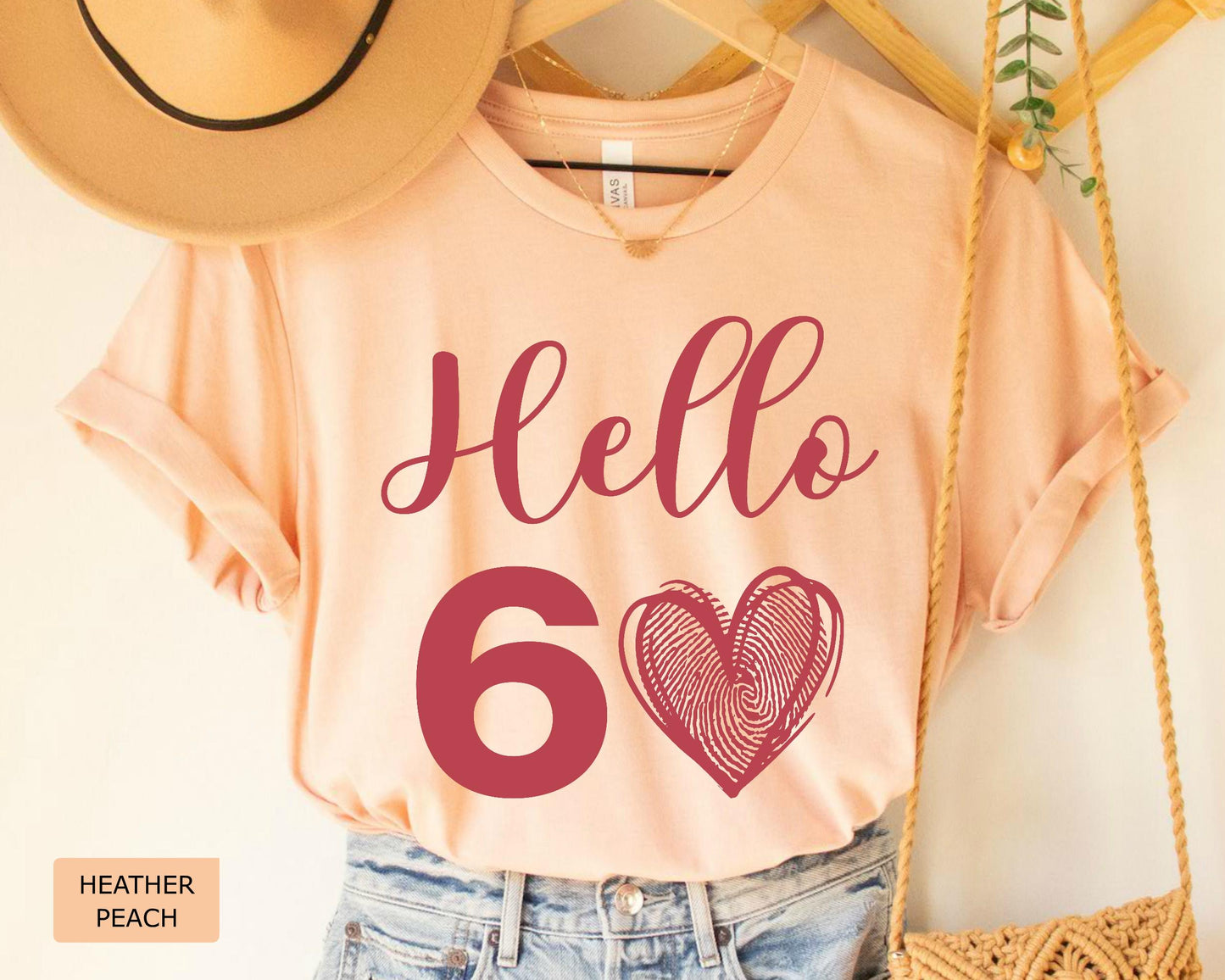 Hello 60 Heart Shirt: 60th Birthday Queen T-Shirt