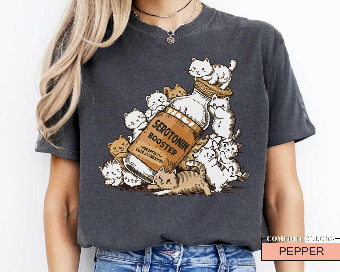 Serotonin Booster Cat Shirt, Funny Cat Lover Tee