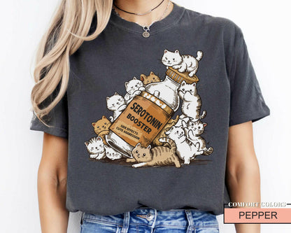 Serotonin Booster Cat Shirt, Funny Cat Lover Tee
