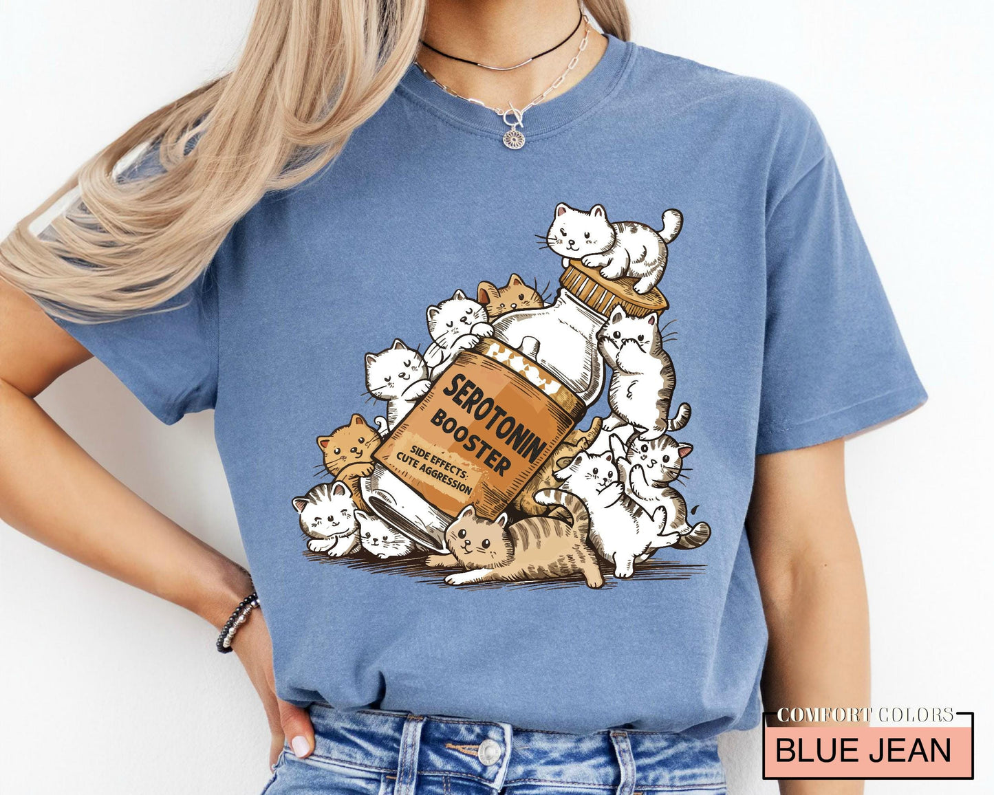 Serotonin Booster Cat Shirt, Funny Cat Lover Tee