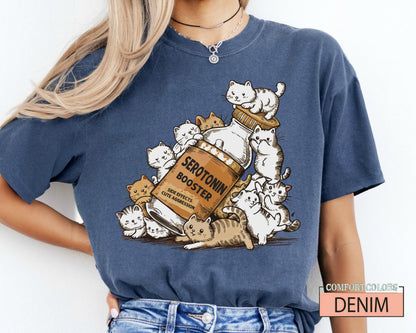 Serotonin Booster Cat Shirt, Funny Cat Lover Tee