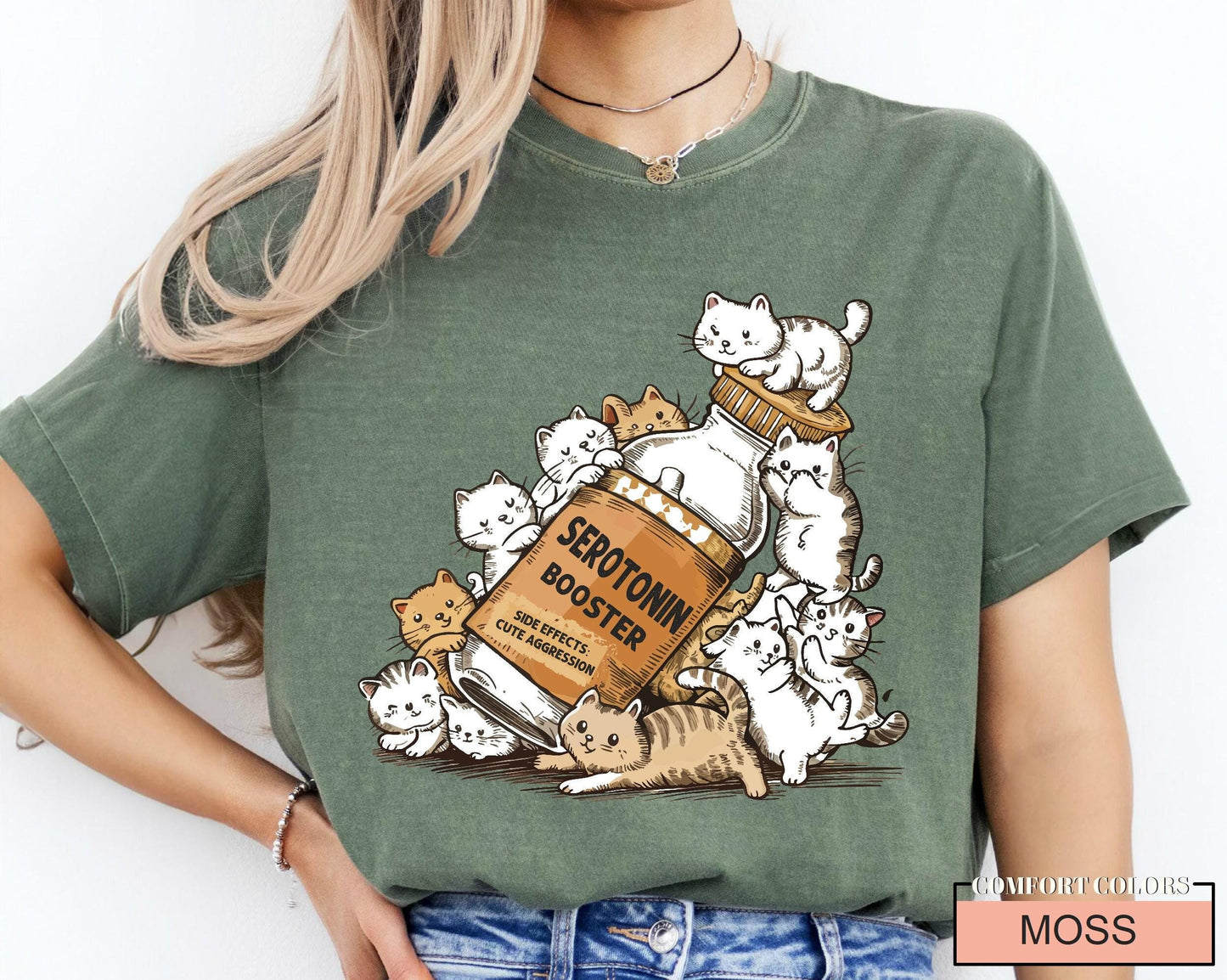 Serotonin Booster Cat Shirt, Funny Cat Lover Tee