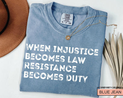 Resistance Becomes Duty T-Shirt: Pro Choice Social Justice Tee