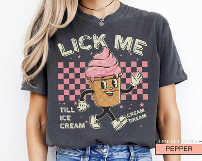 Retro Ice Cream Lover Shirt: Sarcastic Meme Gen Z Tee