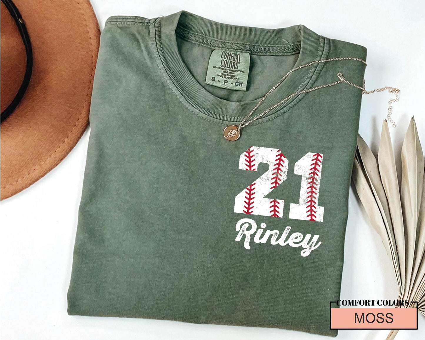 Custom Baseball Number Comfort Colors Shirt, School Spirit Team Tee