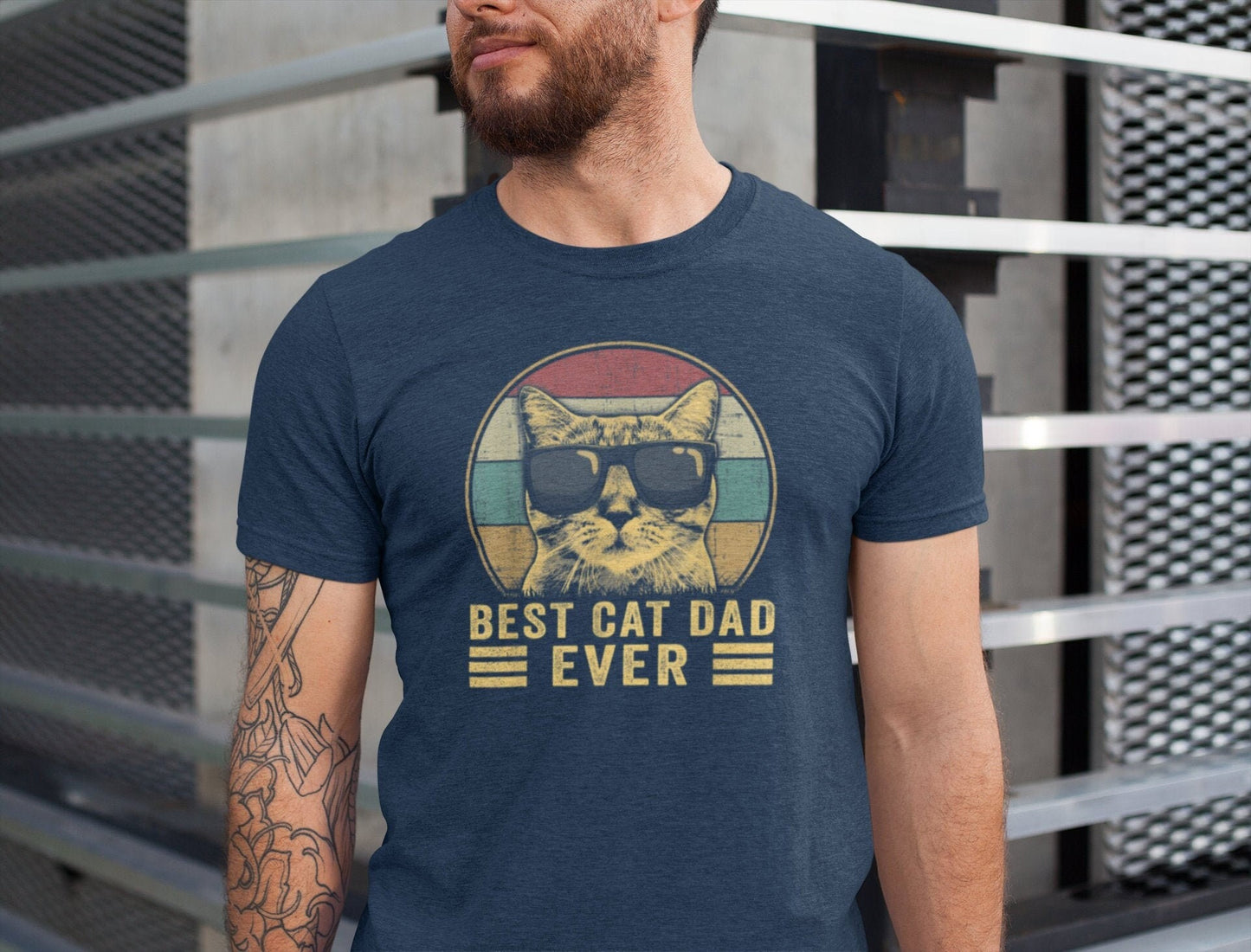 Funny Cat Dad Graphic Tee, Father's Day Gift