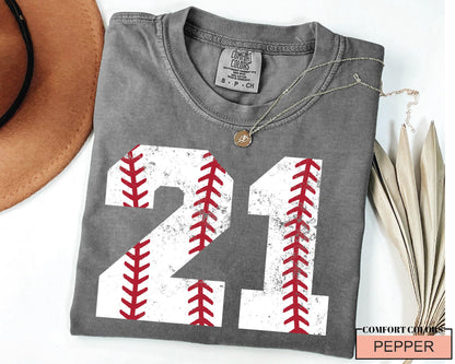 Custom Baseball Number T-Shirt: Baseball Mom Graphic Tee