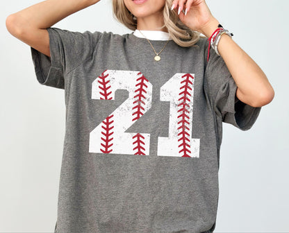 Custom Baseball Number T-Shirt: Baseball Mom Graphic Tee