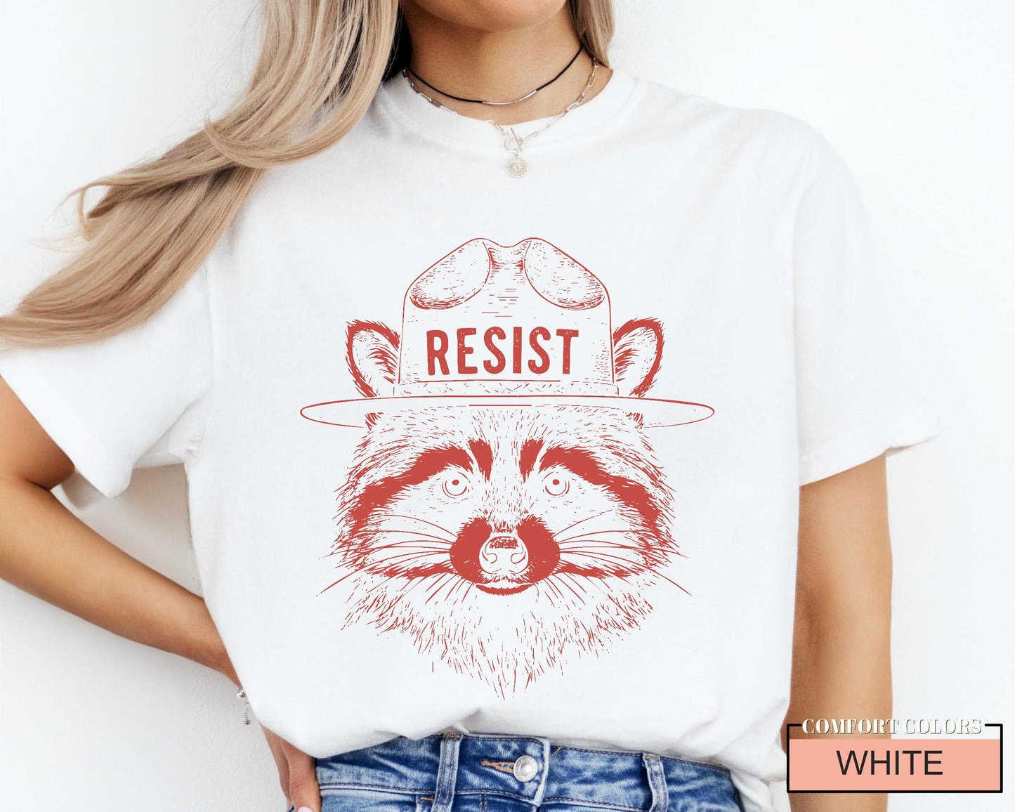 Raccoon Resist Shirt: Retro Forest Animal Nature Tee