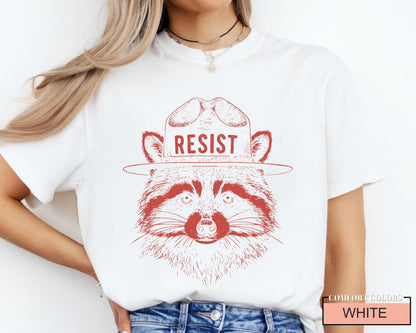 Raccoon Resist Shirt: Retro Forest Animal Nature Tee