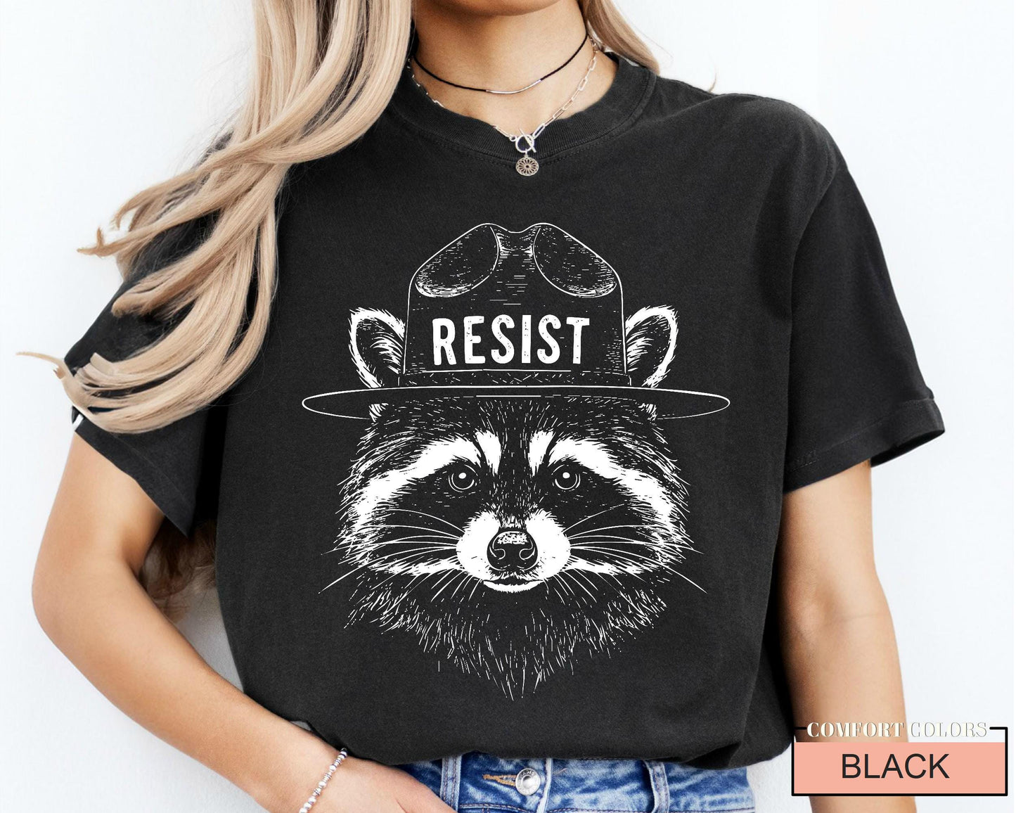Raccoon Resist Shirt: Retro Forest Animal Nature Tee