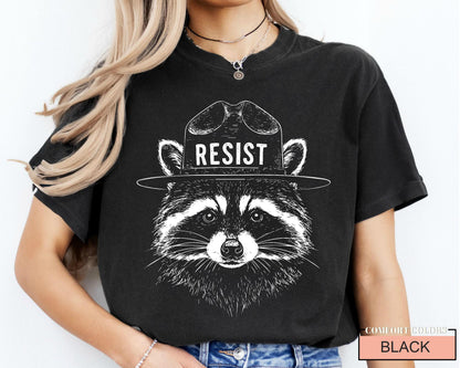 Raccoon Resist Shirt: Retro Forest Animal Nature Tee