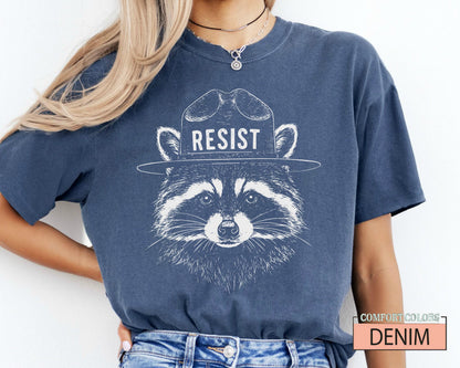 Raccoon Resist Shirt: Retro Forest Animal Nature Tee