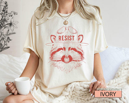 Raccoon Resist Shirt: Retro Forest Animal Nature Tee