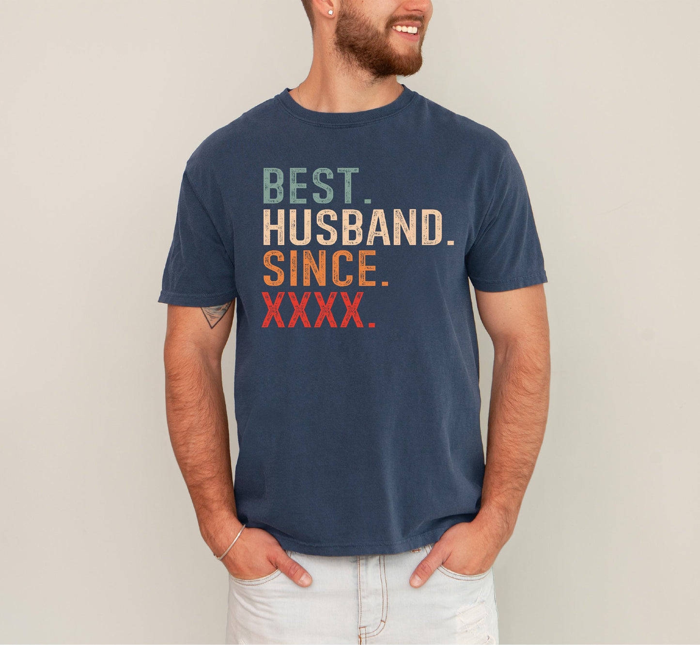 Customizable Year Anniversary Tshirt for Husband - Best Hubby Since Wedding Anny Gift
