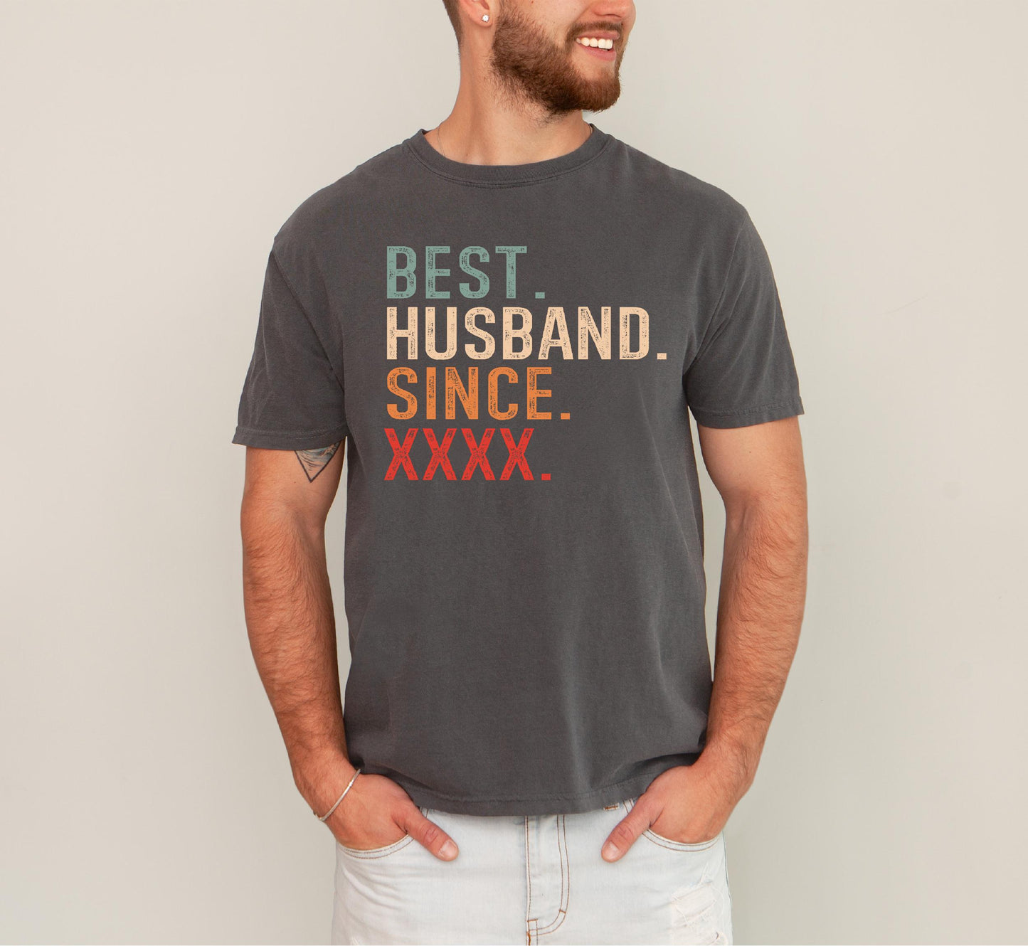 Customizable Year Anniversary Tshirt for Husband - Best Hubby Since Wedding Anny Gift